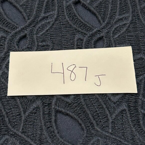 Lucy & Laurel Navy Blue Lace Floral Cutout DesignLined Skirt Size 10 Elegant NWT - Picture 8 of 9